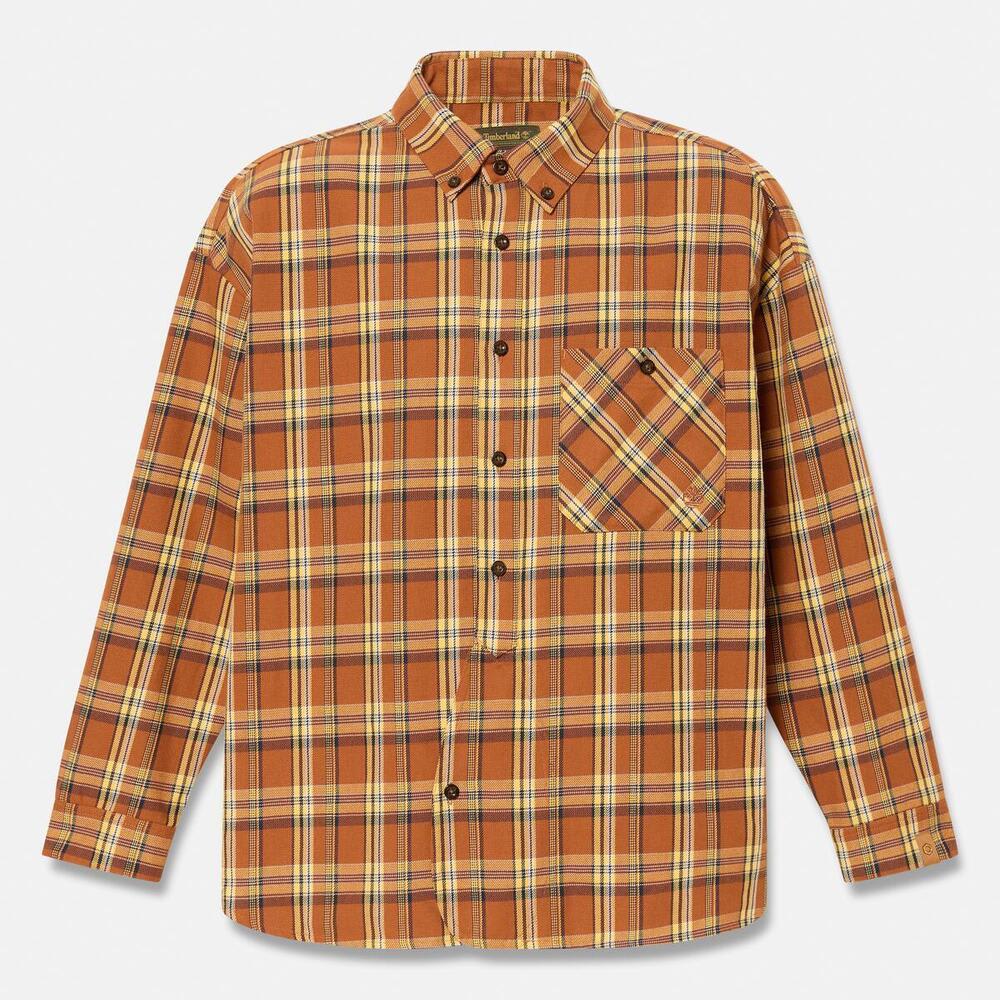 ヤーン ダイ プレイド 長袖 シャツ ユニセックス