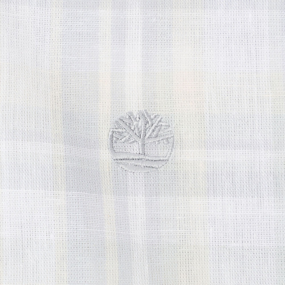 リネン ブレンド ヤーン ダイ プレイド 半袖 シャツ ユニセックス