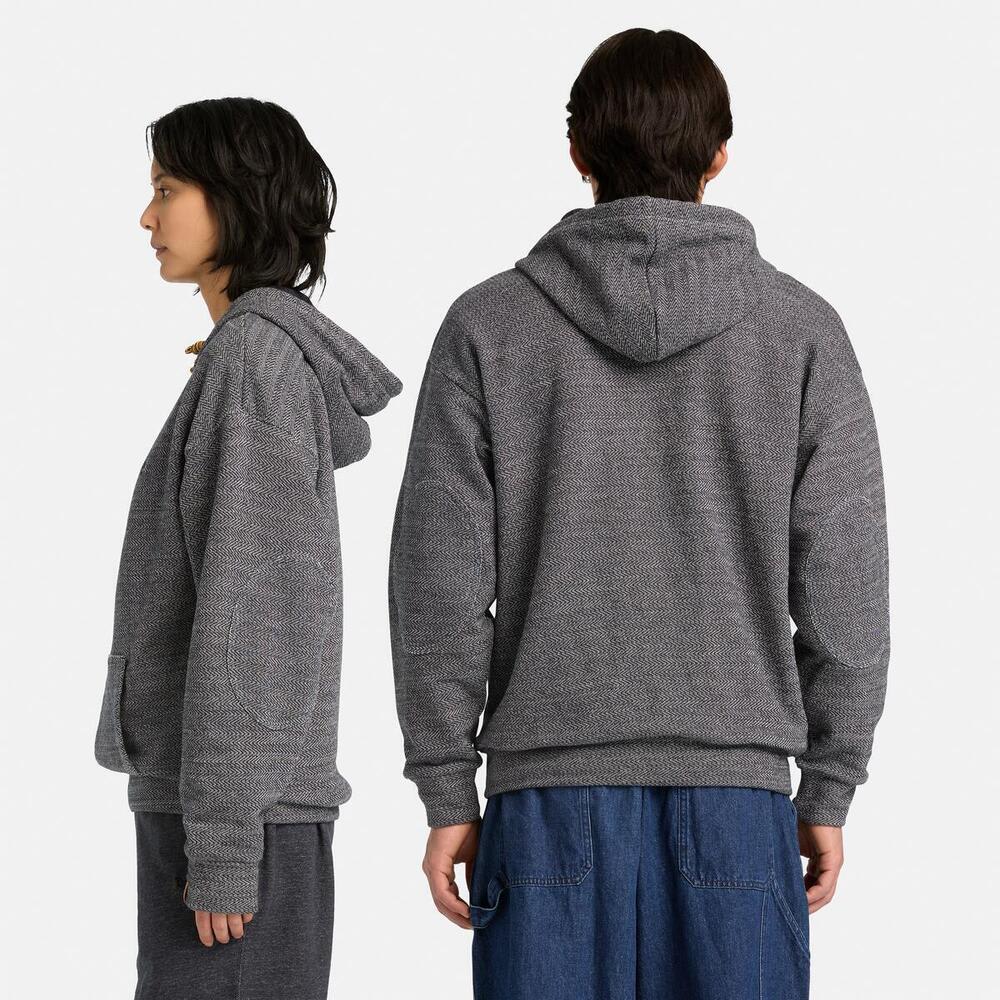 ヘリンボーン フルジップ スウェットシャツ ユニセックス